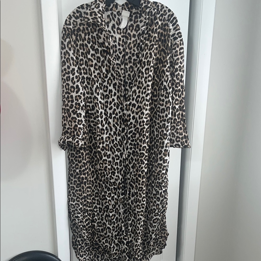 Leopard Print Long Sleeve Dress